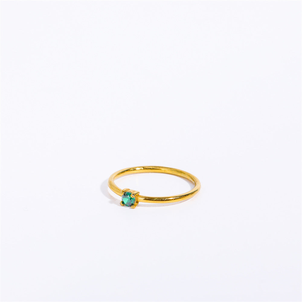 Venta al por mayor Anillo ajustable de oro real galvanizado de acero de titanio de 18 k